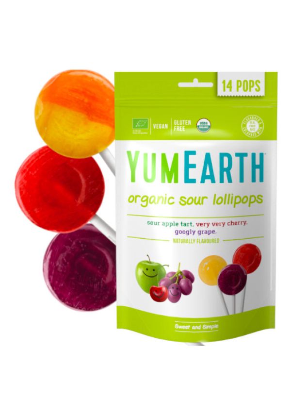 YUMEARTH Organic sweet and sour lollipops 14 pcs